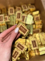 Цукерки у формі прямокутника, молочний шоколад з бісквітом праліне і зерновою сумішшю Melbon 100 г