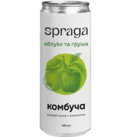 Комбуча яблуко та груша Spraga 330 мл