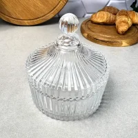 Ємність для зберігання скляна, цукорниця з кришкою