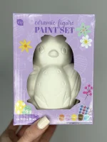 Гіпсова фігурка зайчик фіолетова з фарбами для розпису Paint set