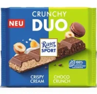 Шоколад молочний з какао-макаронами та фундуком Duo Ritter Sport 218 г