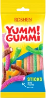 Желейки кольорові палички з начинкою Sticks Yummi Gummi Рошен 70 г