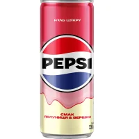 Пепсі зі смаком полуниця-вершки без цукру Pepsi 330 мл