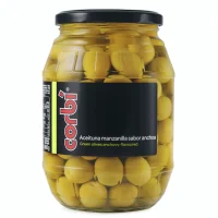 Оливки з кісточкою зі смаком анчоуса Manzanilla Corbi 920 г
