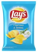 Чипси з сметаною та зеленю Lays 120 г