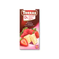 Шоколад білий з полуницею без цукру та глютену Torras 75 г