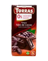 Шоколад темний з какао бобами без цукру та глютену Torras 75 г