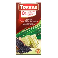 Шоколад білий з водоростями та чорною сіллю без цукру та глютену Torras 75 г